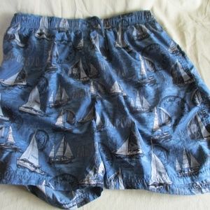 Croft & Barrow C&B Swim Trunks Sailboat Design L
